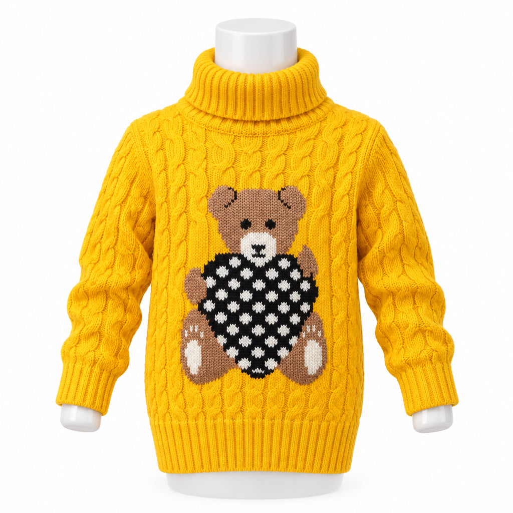 2025 New Cartoon Autumn Winter Baby Boys Girls Kids Children's Babi Warm Turtleneck Sweaters Pullover Cardigans Top Clothes Out