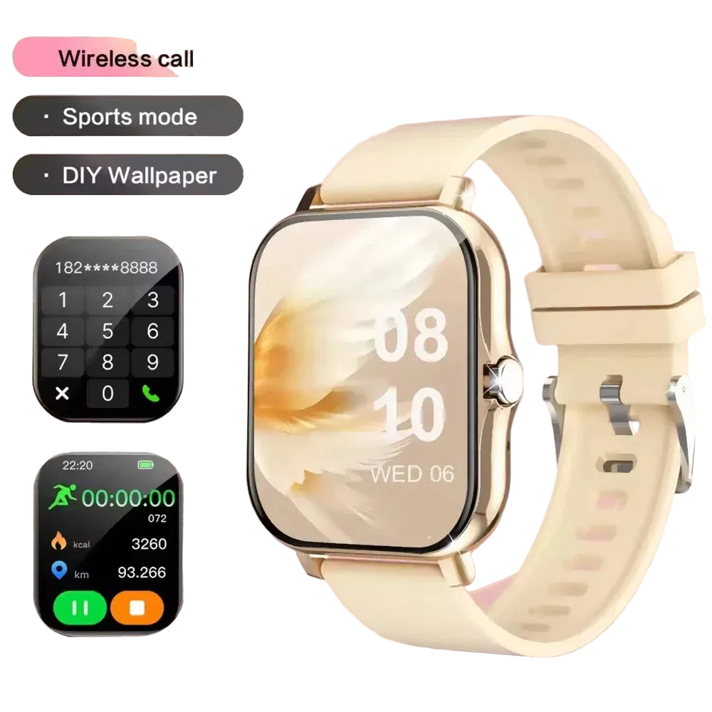 Montre connectée de sport Lenovo (écran 1,83 po) – Étanche, suivi fitness, appels sans fil, suivi de santé – Compatible iOS et Android (hommes/femmes)