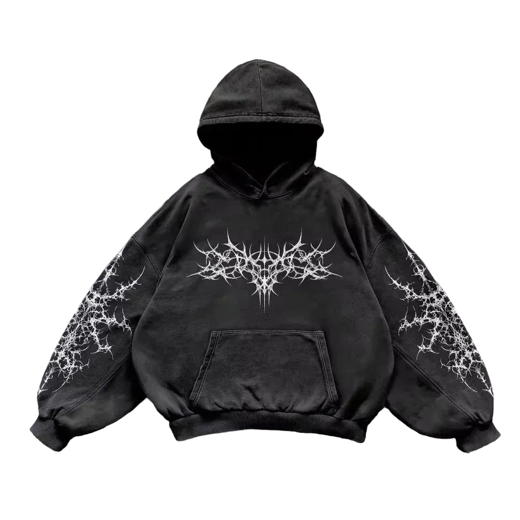 Sweat à capuche zippé et matelassé pour femme, arborant un style « Polar Fashion » américain tendance coupe ample et décontractée aux influences streetwear, hip-hop et punk — idéal pour un look unisexe ou assorti en couple.