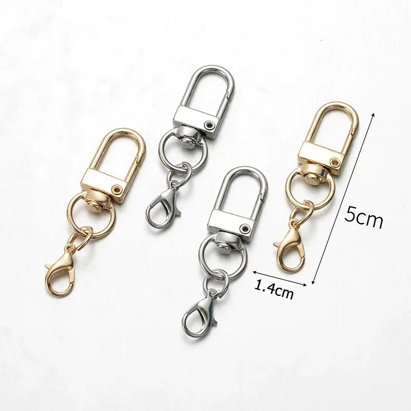 Lot de porte-clés colorés avec fermoirs mousquetons et chaînettes pour la création de bijoux DIY, crochets pour porte-clés et attaches pour sacs.
