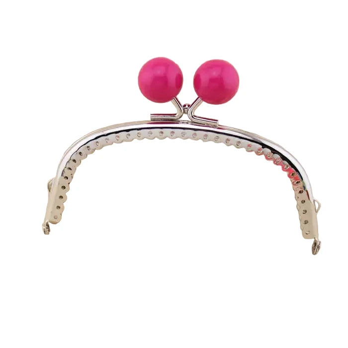 Lot de 10 fermoirs pour sac (12,5 cm) – Forme arquée, finition argentée, perles métalliques façon « grosse boule de bonbon » – Accessoire de couture pour sacs DIY