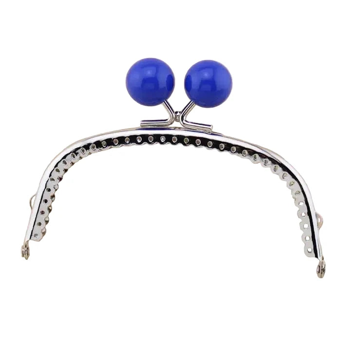 Lot de 10 fermoirs pour sac (12,5 cm) – Forme arquée, finition argentée, perles métalliques façon « grosse boule de bonbon » – Accessoire de couture pour sacs DIY