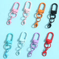 Lot de porte-clés colorés avec fermoirs mousquetons et chaînettes pour la création de bijoux DIY, crochets pour porte-clés et attaches pour sacs.