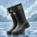 Bottes de pluie pour hommes – Caoutchouc, antidérapantes, tige mi-haute, imperméables, résistantes à l'usure – Idéales pour le jardin, la pêche et le travail en extérieur.