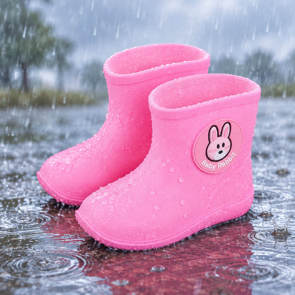 Bottes de pluie courtes et antidérapantes pour enfants – Imperméables, légères et durables (PVC) – Pour garçons et filles de 1 à 7 ans