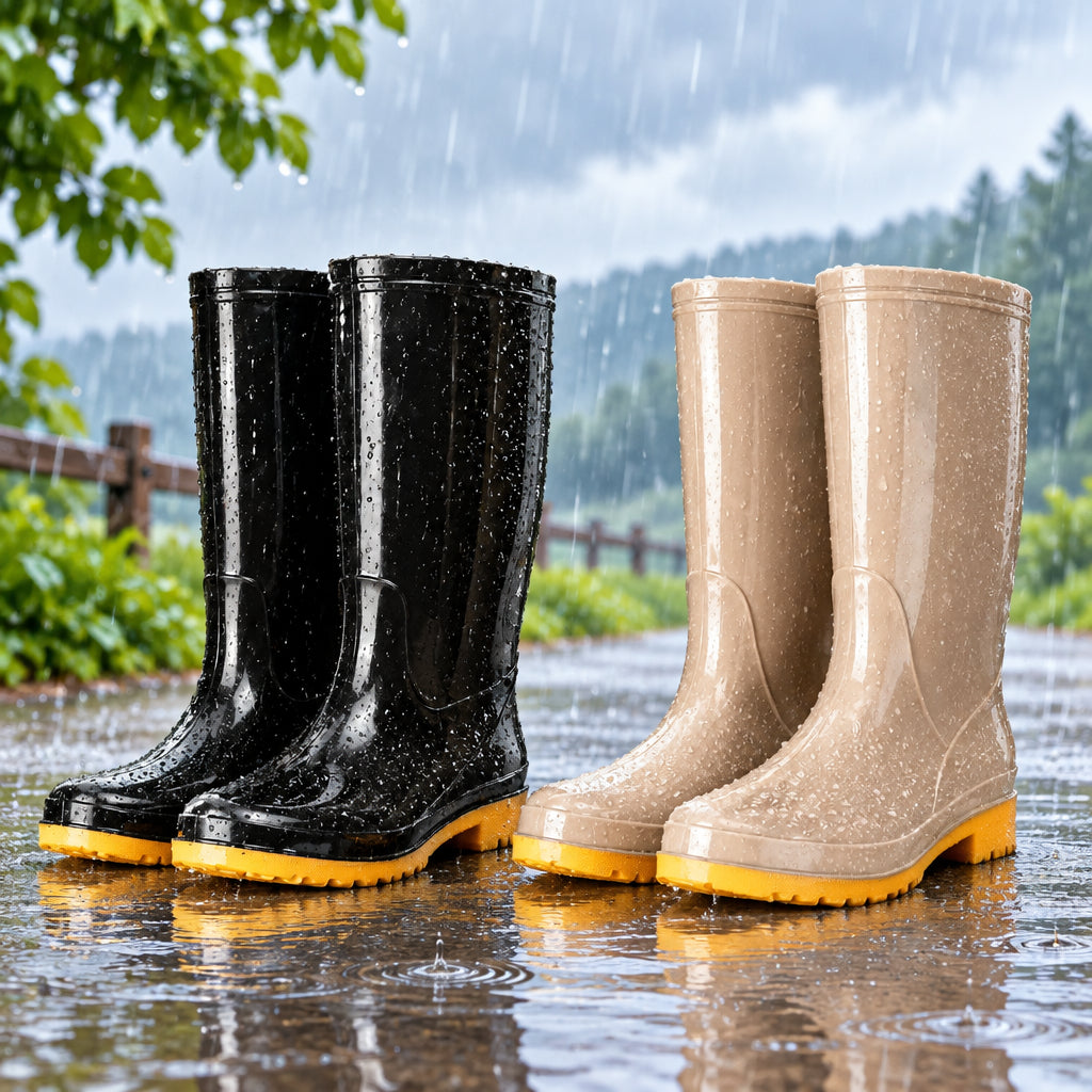 Bottes de pluie hautes antidérapantes pour femmes, imperméables et résistantes, idéales pour le jardin, la cuisine et le travail.