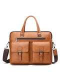Sac porte-documents d'affaires pour homme de marque de luxe – Sacoche bandoulière en similicuir (PU) – Sac de bureau pour ordinateur portable et dossiers A4