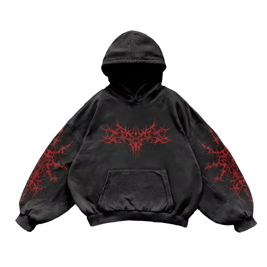 Sweat à capuche zippé et matelassé pour femme, arborant un style « Polar Fashion » américain tendance coupe ample et décontractée aux influences streetwear, hip-hop et punk — idéal pour un look unisexe ou assorti en couple.