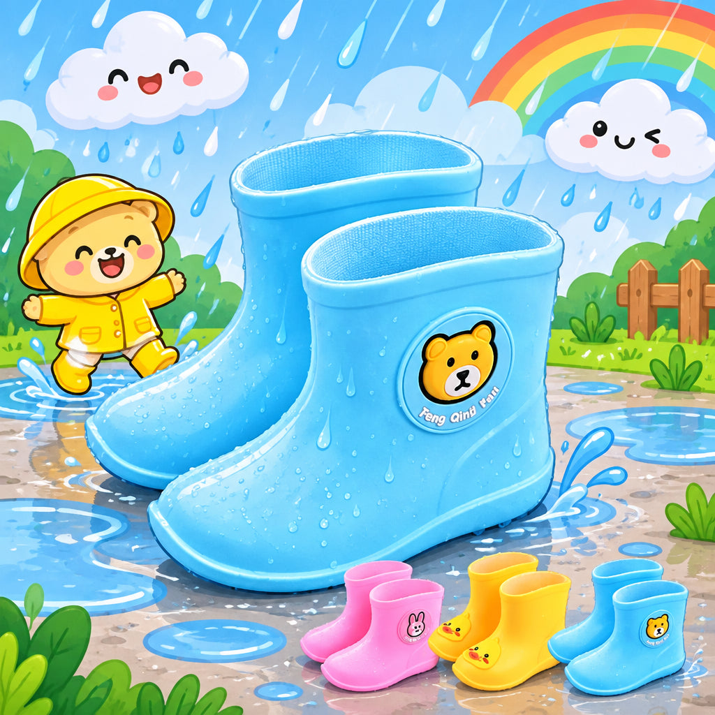 Bottes de pluie courtes et antidérapantes pour enfants – Imperméables, légères et durables (PVC) – Pour garçons et filles de 1 à 7 ans