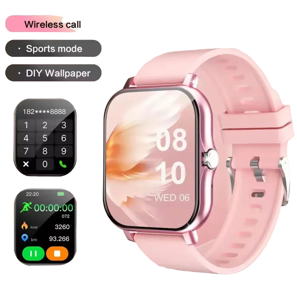 Montre connectée de sport Lenovo (écran 1,83 po) – Étanche, suivi fitness, appels sans fil, suivi de santé – Compatible iOS et Android (hommes/femmes)