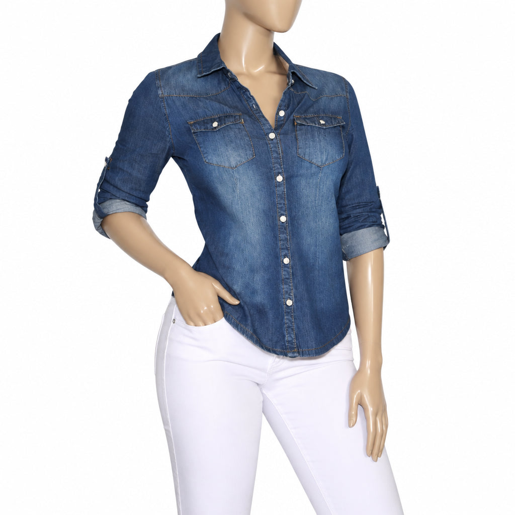 Chemises en jean décontractées et amples pour femmes – Style vintage, coupe oversize – Hauts tendance pour jeunes femmes (été/automne)