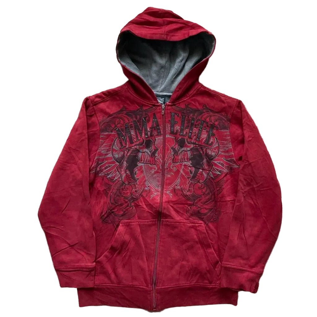 Sweat à capuche zippé et matelassé pour femme, arborant un style « Polar Fashion » américain tendance coupe ample et décontractée aux influences streetwear, hip-hop et punk — idéal pour un look unisexe ou assorti en couple.