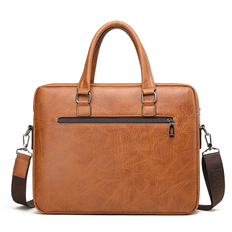 Sac porte-documents d'affaires pour homme de marque de luxe – Sacoche bandoulière en similicuir (PU) – Sac de bureau pour ordinateur portable et dossiers A4