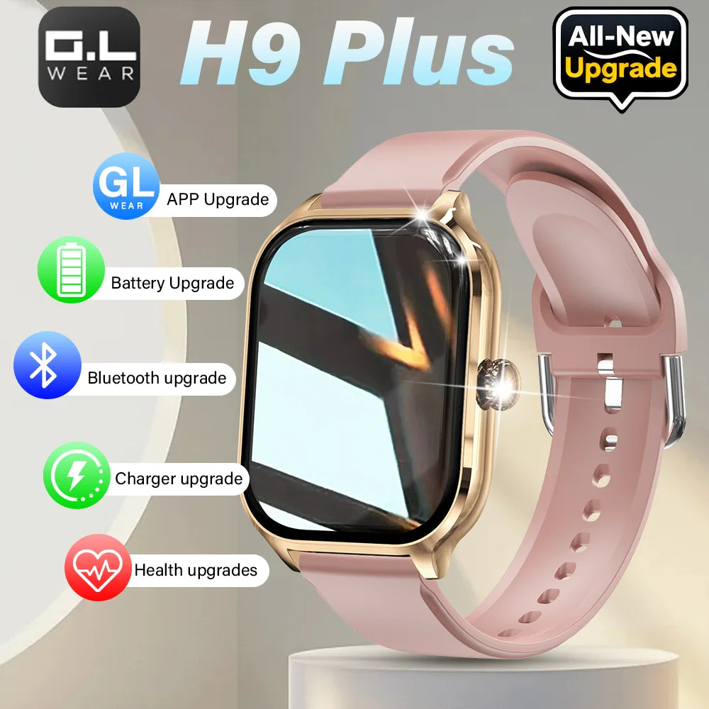 Nouvelle montre connectée LAXASFIT H9 Pro Max : appels via le cadran, suivi des calories, surveillance de la fréquence cardiaque et de l'oxygénation (SpO2), Bluetooth.