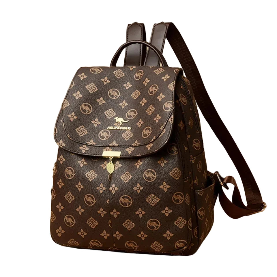 Sac à dos classique imprimé kangourou, sac à dos en cuir PU pour femme, sac à bandoulière pour maman, sac d'école, sac de transport