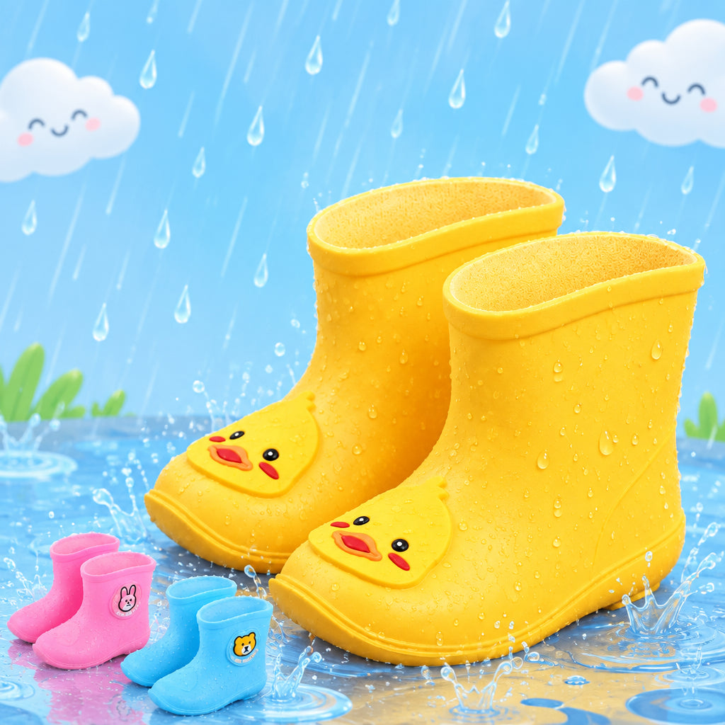 Bottes de pluie courtes et antidérapantes pour enfants – Imperméables, légères et durables (PVC) – Pour garçons et filles de 1 à 7 ans