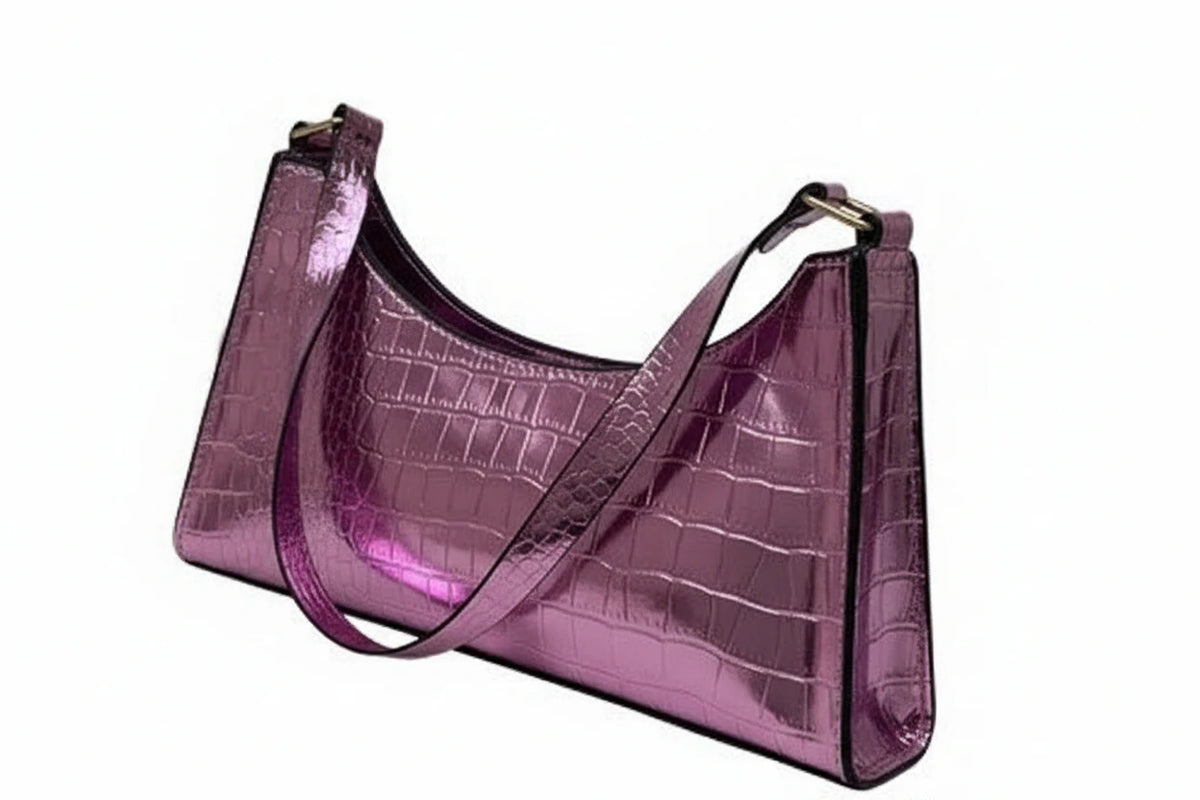 Sac de shopping élégant et raffiné pour femme : style rétro décontracté, porté épaule, en cuir uni.