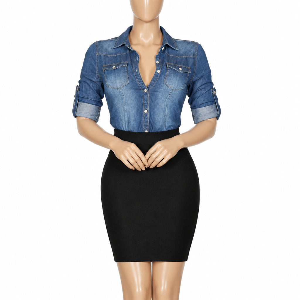 Chemises en jean décontractées et amples pour femmes – Style vintage, coupe oversize – Hauts tendance pour jeunes femmes (été/automne)