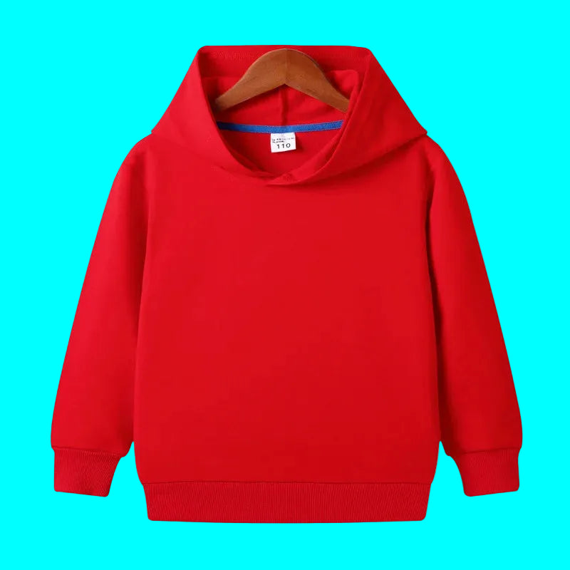 Sweat-shirt à capuche uni pour enfants (garçons et filles) en pur coton – Nouveauté printemps-automne