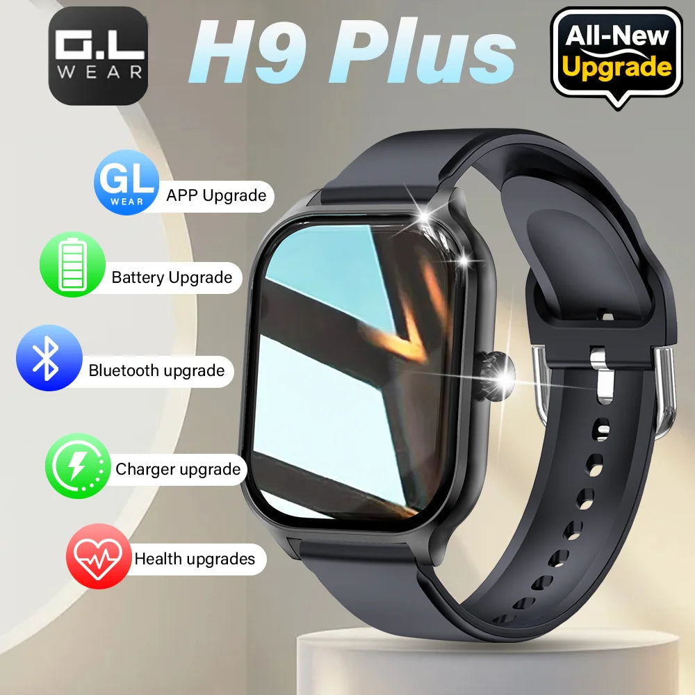 Nouvelle montre connectée LAXASFIT H9 Pro Max : appels via le cadran, suivi des calories, surveillance de la fréquence cardiaque et de l'oxygénation (SpO2), Bluetooth.