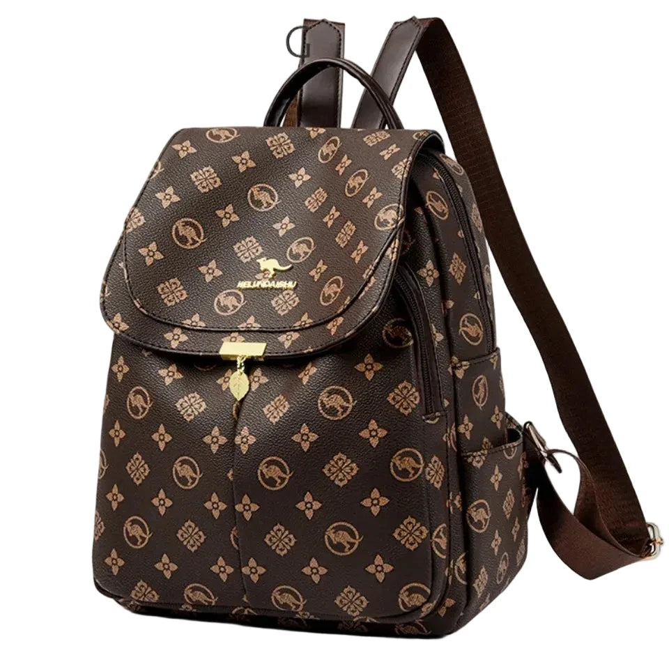 Sac à dos classique imprimé kangourou, sac à dos en cuir PU pour femme, sac à bandoulière pour maman, sac d'école, sac de transport