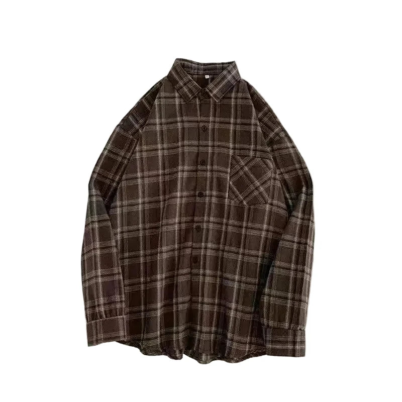 Nouveauté : Chemise à carreaux vintage pour femme,  style décontracté et polyvalent.